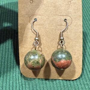 Elegant Unakite Jasper Gemstone Earrings